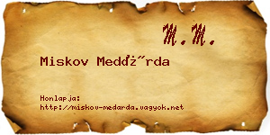 Miskov Medárda névjegykártya